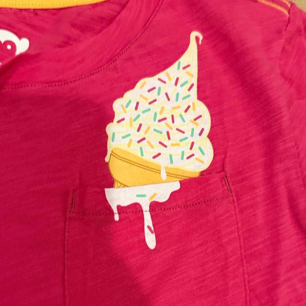 NWT Appaman Hot Pink Girls Short Sleeve Tee with Ice Cream Design size 14 - Picture 4 of 7